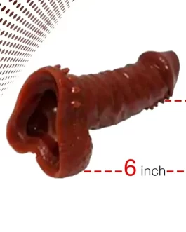 JCB Realistic Silicon Reusable Condom (Chocolate)