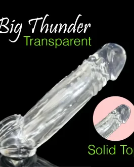 Big Thunder 6.5 Inch Transparent Double Hole Penis Sleeve